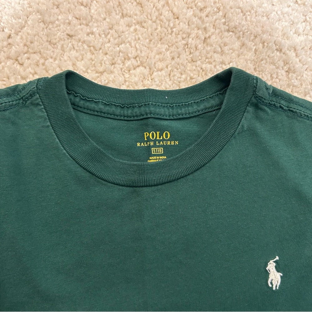 Polo by Ralph Lauren Boy’s Dark Green Short-Sleeve Tee in Size 5 - Picture 2 of 2